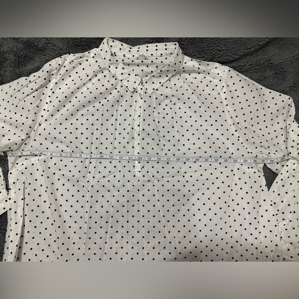 Cato 26/28 black and white polka dot blouse - Picture 2 of 5